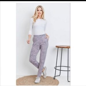 New leopard print purple joggers